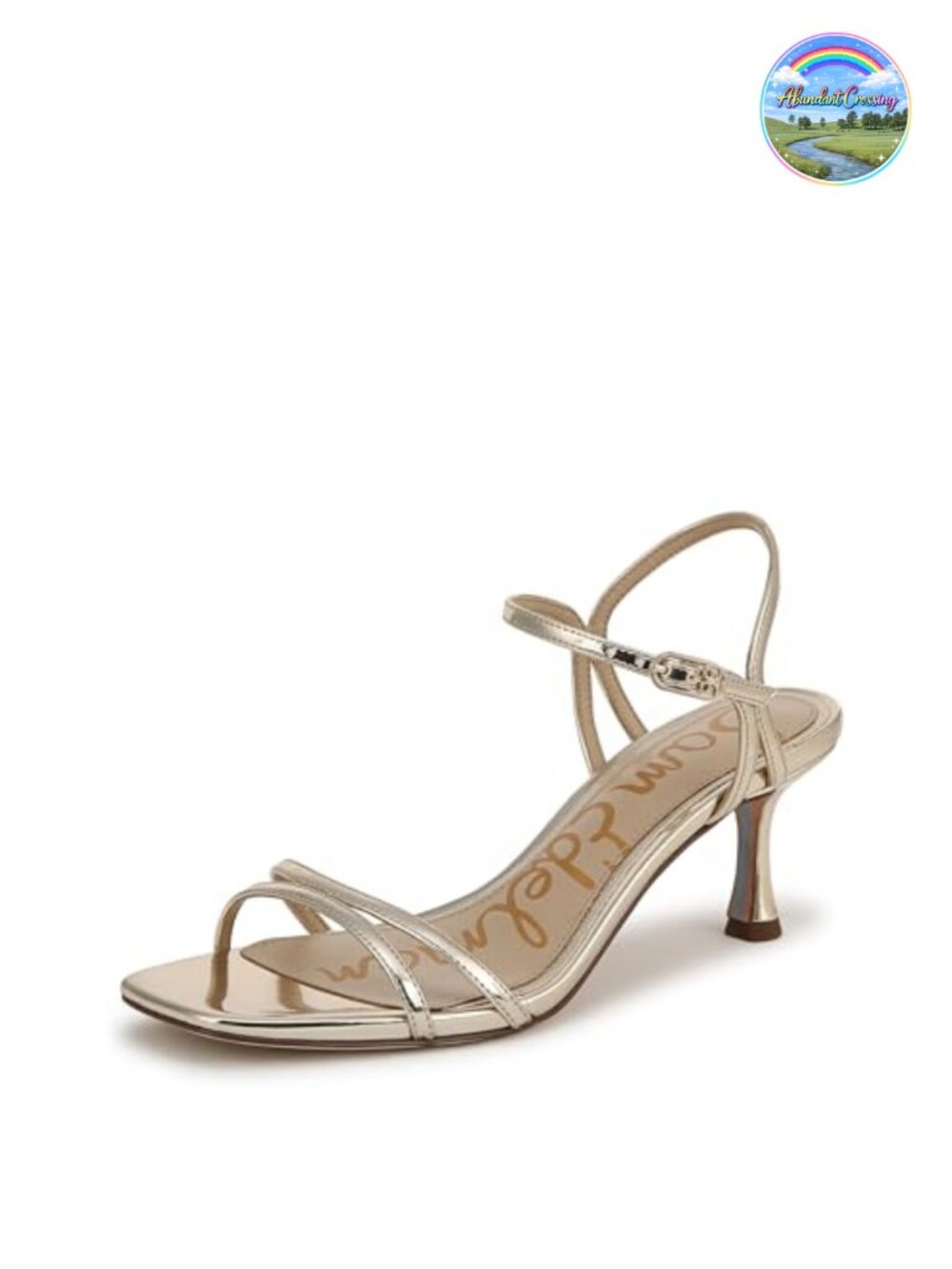 Presley Open Toe Kitten Heel Ankle Strap Sandals 2.5 Inch Polyurethane